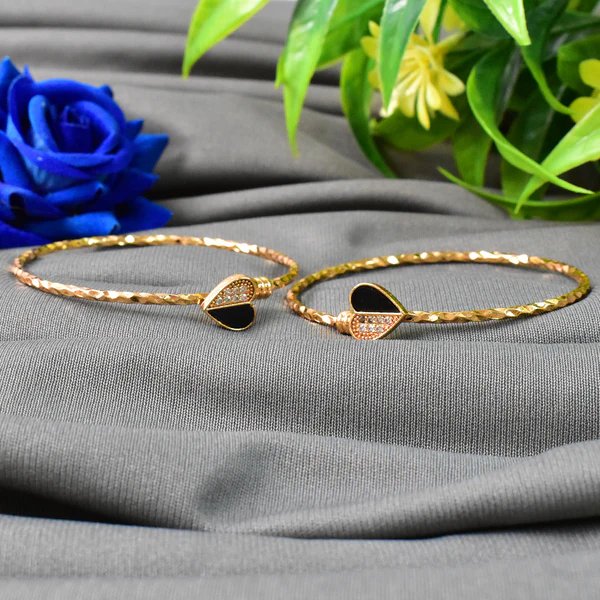 Premium Golden Bangles (1 Pair) Luxurious Gold Plated Bangles for Women, Perfect for Weddings, Parties & Celebrations