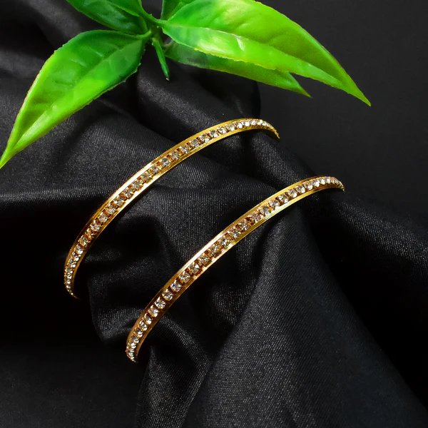 Premium Golden Bangles (1 Pair) Luxurious Gold Plated Bangles for Women, Ideal for Weddings & Special Celebrations