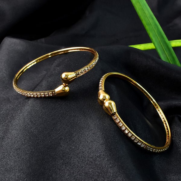 Premium Golden Bangles (1 Pair) Luxurious Gold Plated Bangles for Women, Ideal for Weddings & Special Celebrations