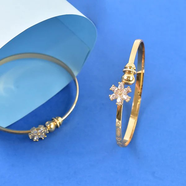 Elegant Golden Bangles (1 Pair) Stylish Gold Plated Bangles for Women, Perfect for Traditional Wear & Festive Occasions