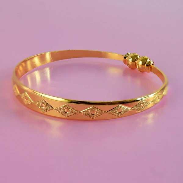 Textured Traditional-Style Bangles with Beaded Detailing Elegant Gold Plated Bangles for Women, Ideal for Weddings & Festive Occasions