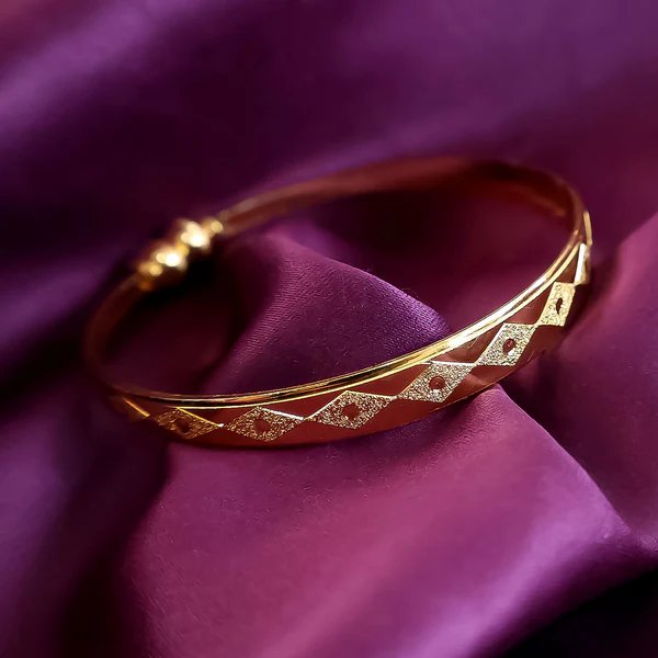 Textured Traditional-Style Bangles with Beaded Detailing Elegant Gold Plated Bangles for Women, Ideal for Weddings & Festive Occasions