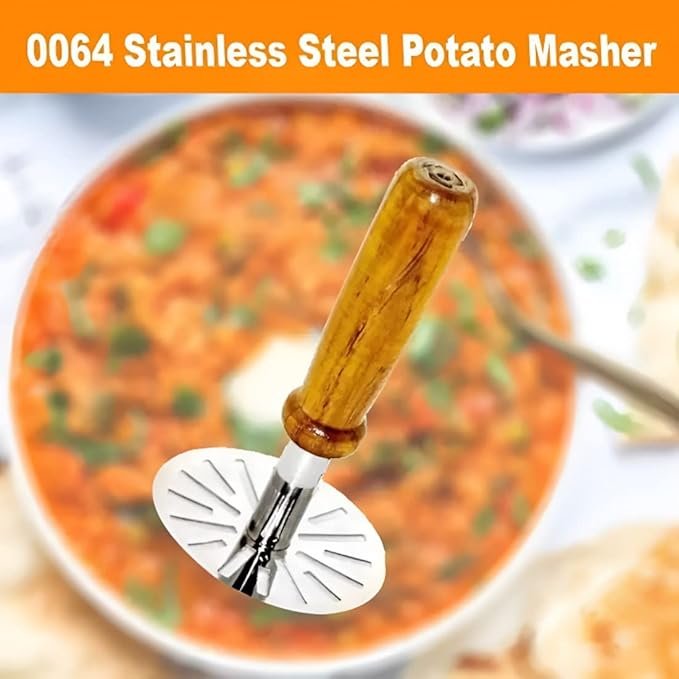 Wooden Masher - Premium Quality Potato Masher for Smooth and Creamy Results