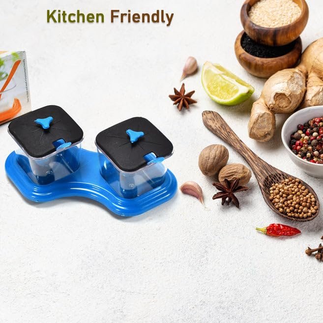 DINING TABLE STAND 2 PCS PICKLE JAR SPICE TRAY SPOONS VIRGIN PLASTIC KITCHEN STORAGE CONTAINER SERVING SALT PEPPER SAUCES CHUTNEY MASALA MUKHWAS AACHAR