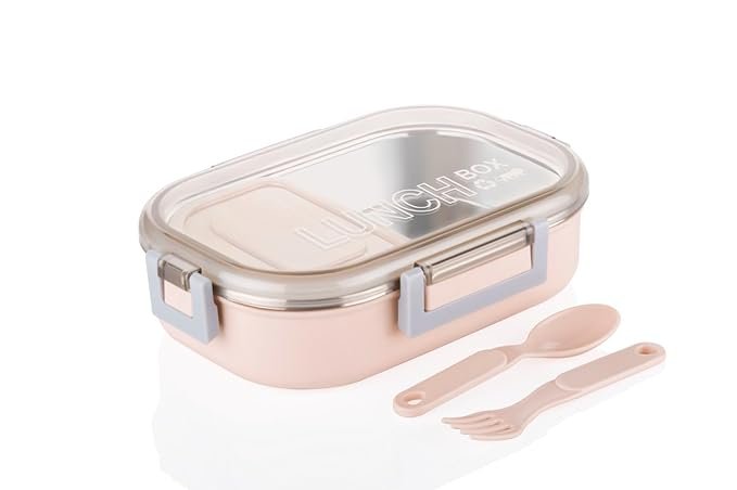 Compartment Stainless Steel Lunch Box - Durable, Leak-Proof, 2-Section Food Storage Container for Meal Prep, Work, School, and Travel