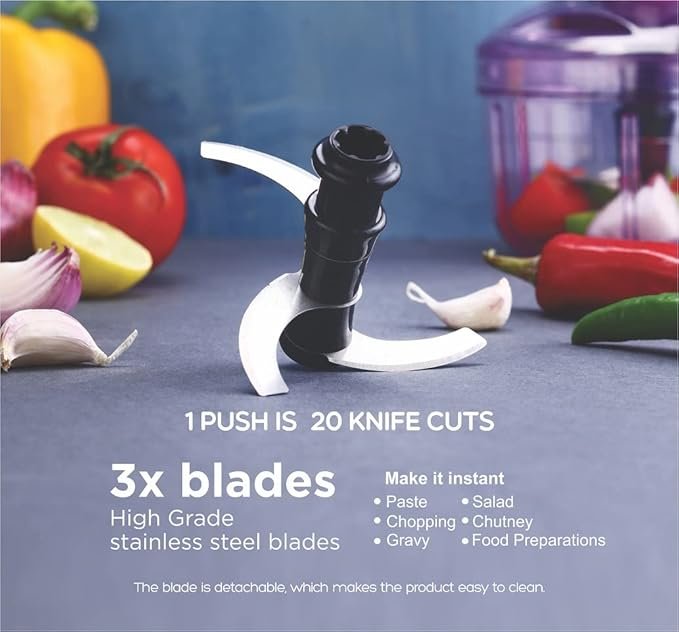 650ml Push Chopper - Compact Vegetable Chopper for Quick and Easy Food Preparation