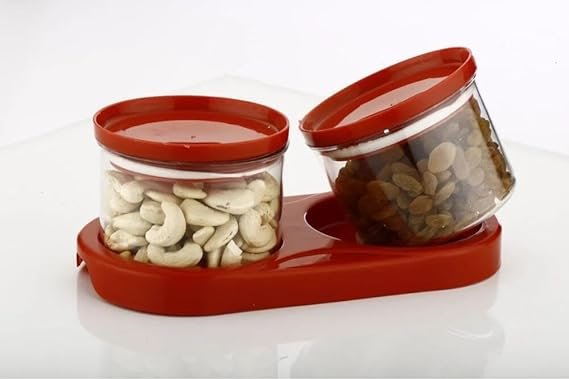 2PCS Dry Fruit Box Set - Stylish Airtight Containers for Nuts, Dried Fruits, and Snacks
