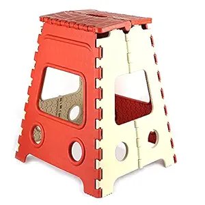 18-Inch Folding Stool - Portable and Sturdy Seating for Home, Camping, and Outdoor Activities