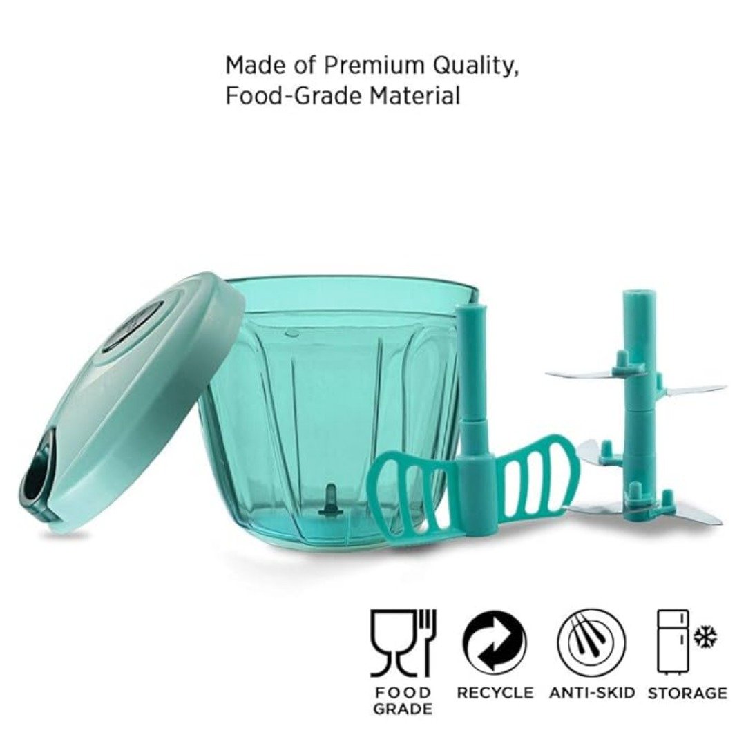 Pro Chopper 1000ml – Large Capacity Manual Vegetable & Fruit Chopper with Sharp Stainless Steel Blades, BPA-Free