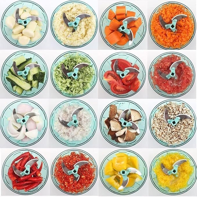 Pro Chopper 1000ml – Large Capacity Manual Vegetable & Fruit Chopper with Sharp Stainless Steel Blades, BPA-Free