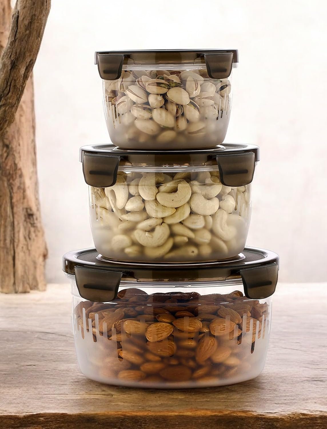 Round Container 3-Piece Set – Airtight & Leak-Proof Food Storage Containers, BPA-Free, Microwave & Freezer Safe, Ideal for Meal Prep and Kitchen Organization