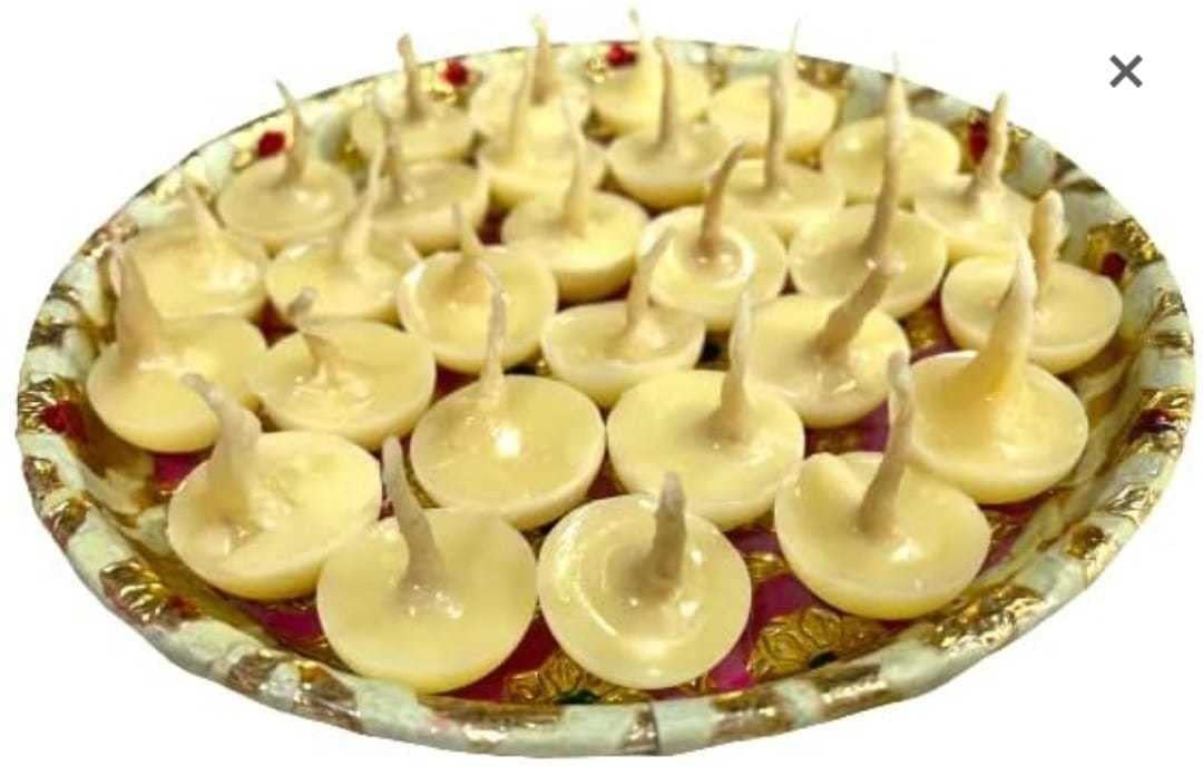 Pure Ghee Diya Baati for Daily Pooja | 100% Natural Cotton Wicks for Traditional Rituals | Handmade & Long-Lasting Diya Wick Pack 100Pcs