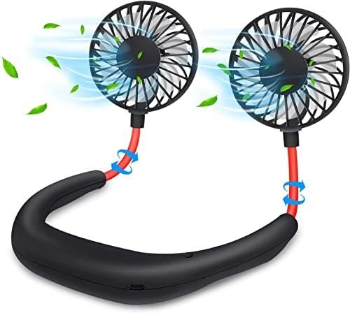 Hands-Free Personal Fan - Wearable Neckband USB Rechargeable Mini Fan, Portable Cooling for Home, Office, Travel & Sports