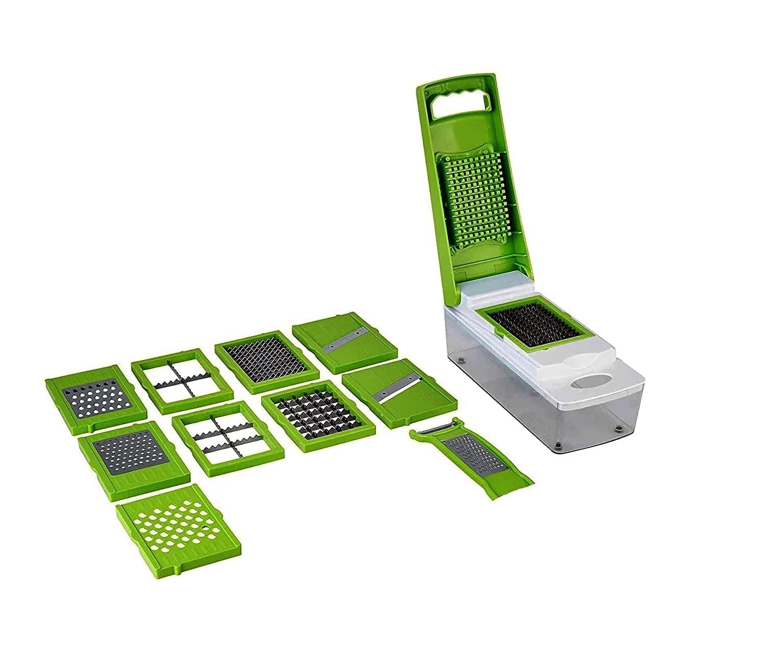 Vegetable & Fruit Slicer - Premium Stainless Steel Multi-Function Slicer, Sharp Blades for Slicing, Dicing, and Julienne, Easy to Use, Ideal for Vegetables, Fruits, and Salads, Dishwasher Safe