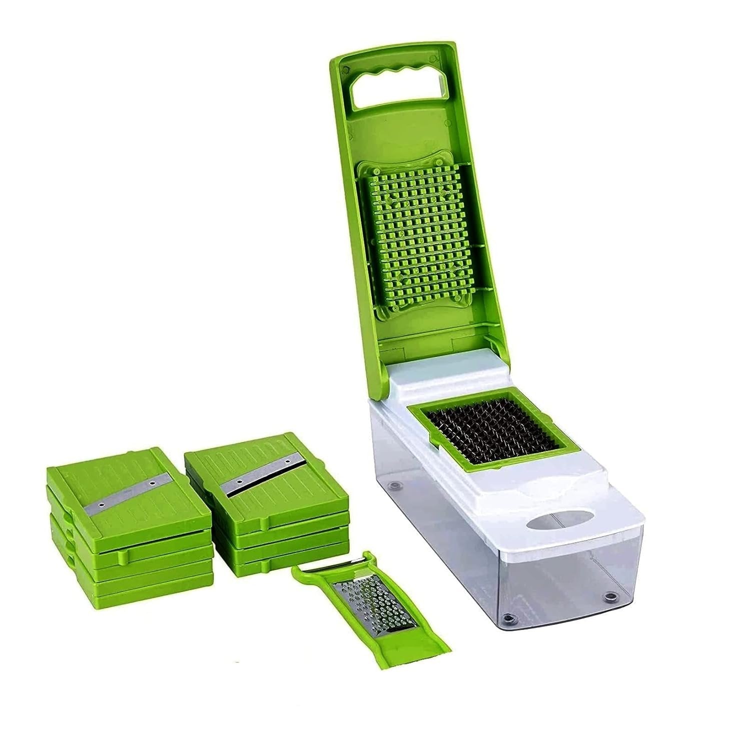 Vegetable & Fruit Slicer - Premium Stainless Steel Multi-Function Slicer, Sharp Blades for Slicing, Dicing, and Julienne, Easy to Use, Ideal for Vegetables, Fruits, and Salads, Dishwasher Safe