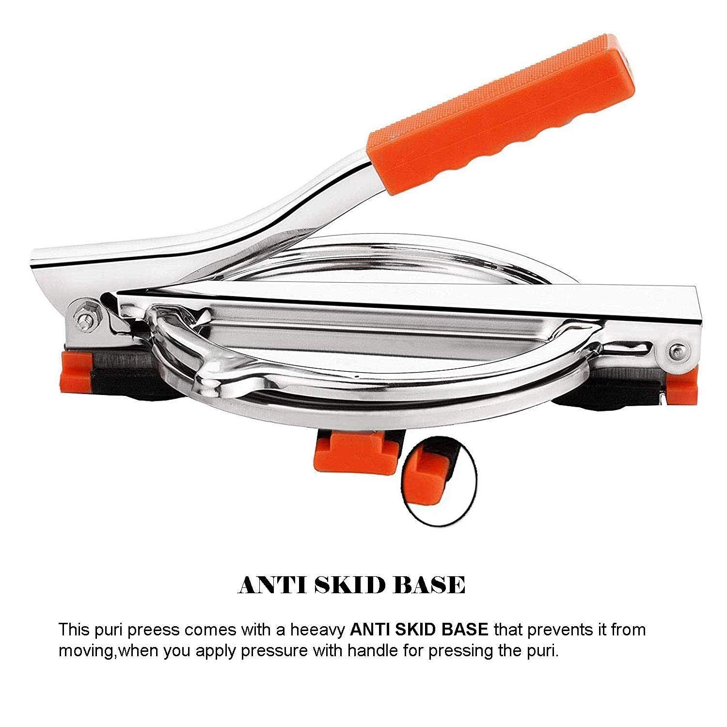 SS Puri/Chapati Press – Premium Stainless Steel Roti Press for Easy & Even Chapati, Puri, Paratha, and Flatbread Making, Durable, Non-Stick, Easy to Use, Ideal for Home Kitchens and Professional Use