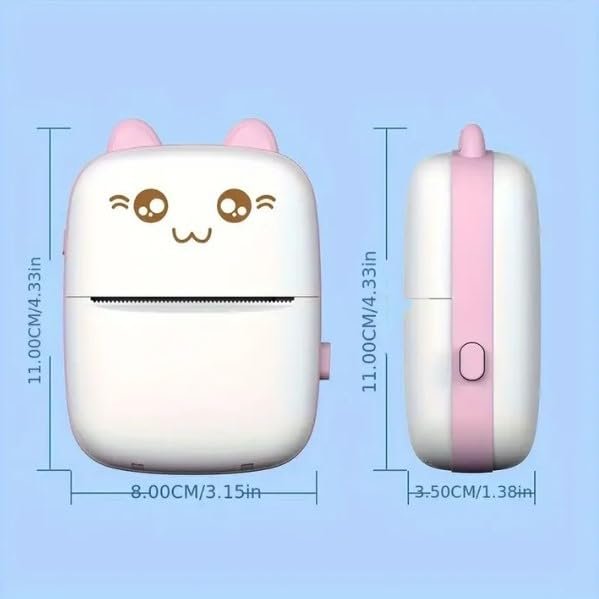 Pocket Mini Printer – Portable Wireless Thermal Printer for Photos, Labels, Notes & Documents – Bluetooth Printer for Smartphone, Compact & Rechargeable, Ideal for Travel & Home Use