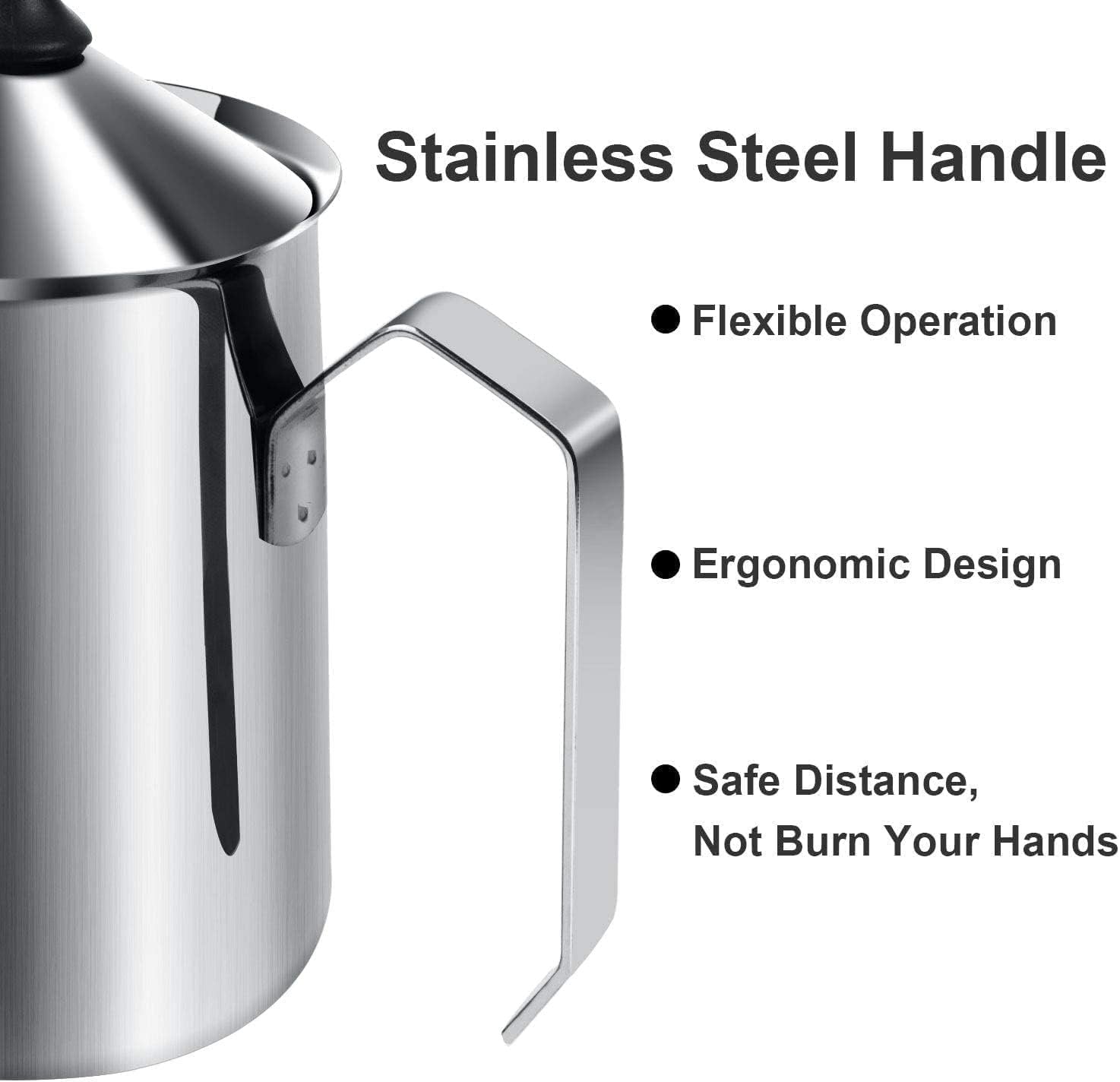 Milk Frother - 400 ML, Electric Foam Maker, Stainless Steel, Handheld, Froths Milk for Coffee, Latte, Cappuccino, Hot and Cold Milk, Easy to Clean