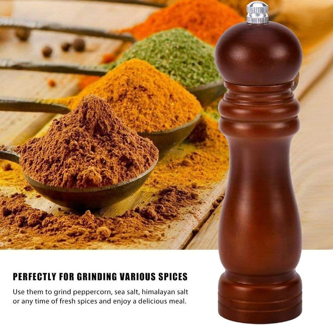 Wooden Salt and Pepper Grinder Set - 5 Inch, Natural Wood, Adjustable Coarseness, Elegant Kitchen Accessories