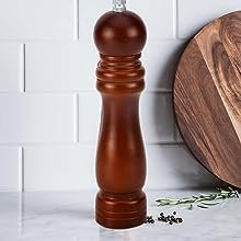 Wooden Salt and Pepper Grinder Set - 5 Inch, Natural Wood, Adjustable Coarseness, Elegant Kitchen Accessories