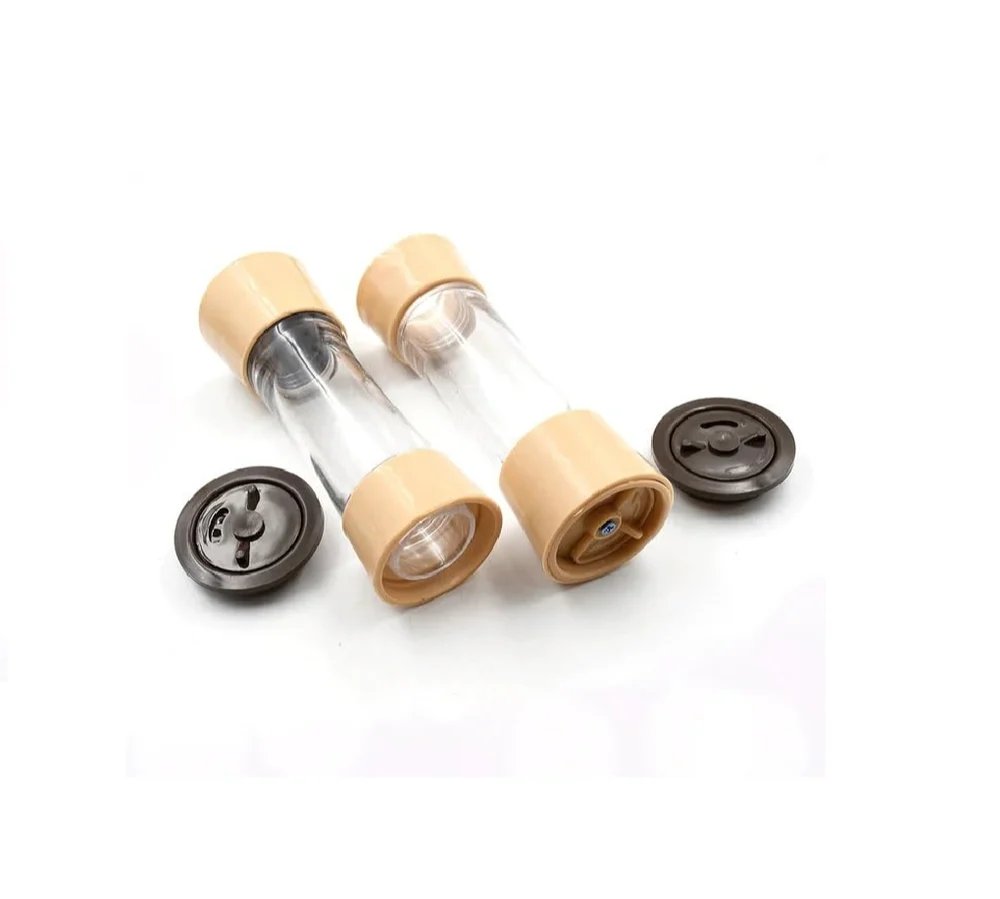 16 PCS Spice Rack Set - Brown Wooden Spice Organizer with Jars, Lids & Labels | Perfect for Kitchen Storage & Organization