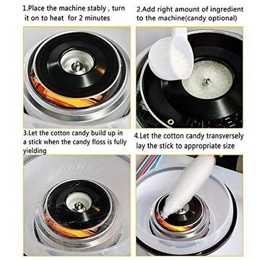 Cotton Candy Maker - Electric Home Cotton Candy Machine for Kids & Adults | Easy to Use, Compact Design, Fun for Parties & Events