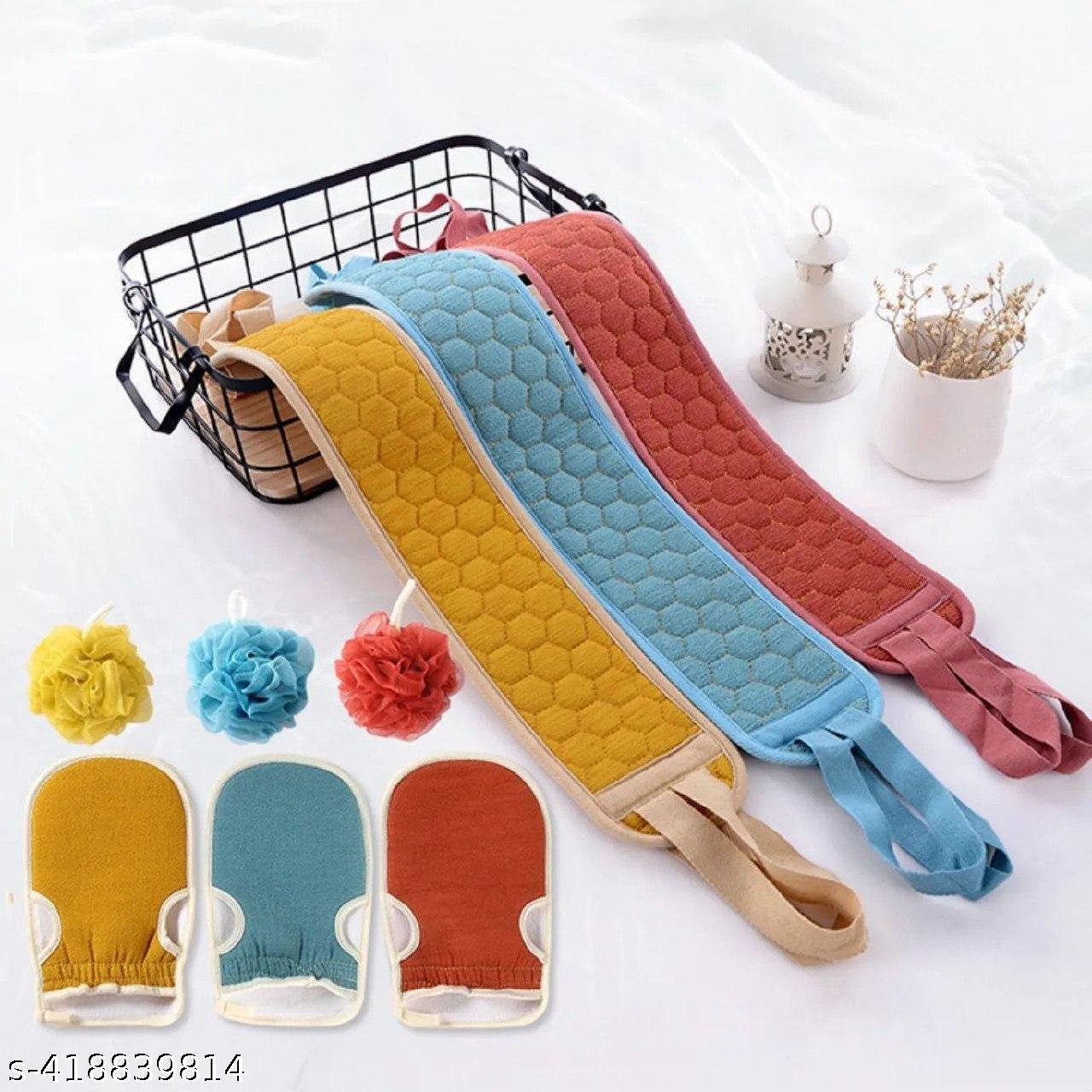 3 PCS Loofah Set - Natural, Soft, and Exfoliating Bath Sponges for Smooth, Glowing Skin | Ideal for Daily Use and Body Care