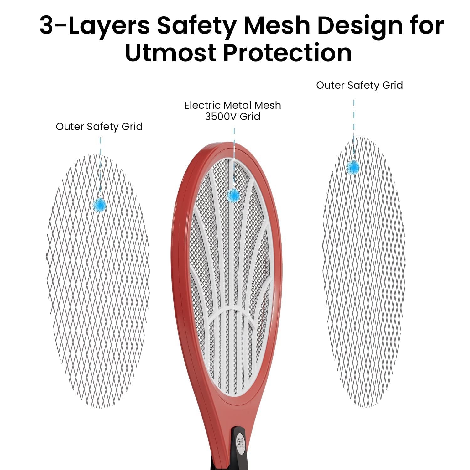 Mosquito Killer Racket - Electric Swatter for Quick, Effective Mosquito Control | Rechargeable, Portable, Safe for Indoor and Outdoor Use