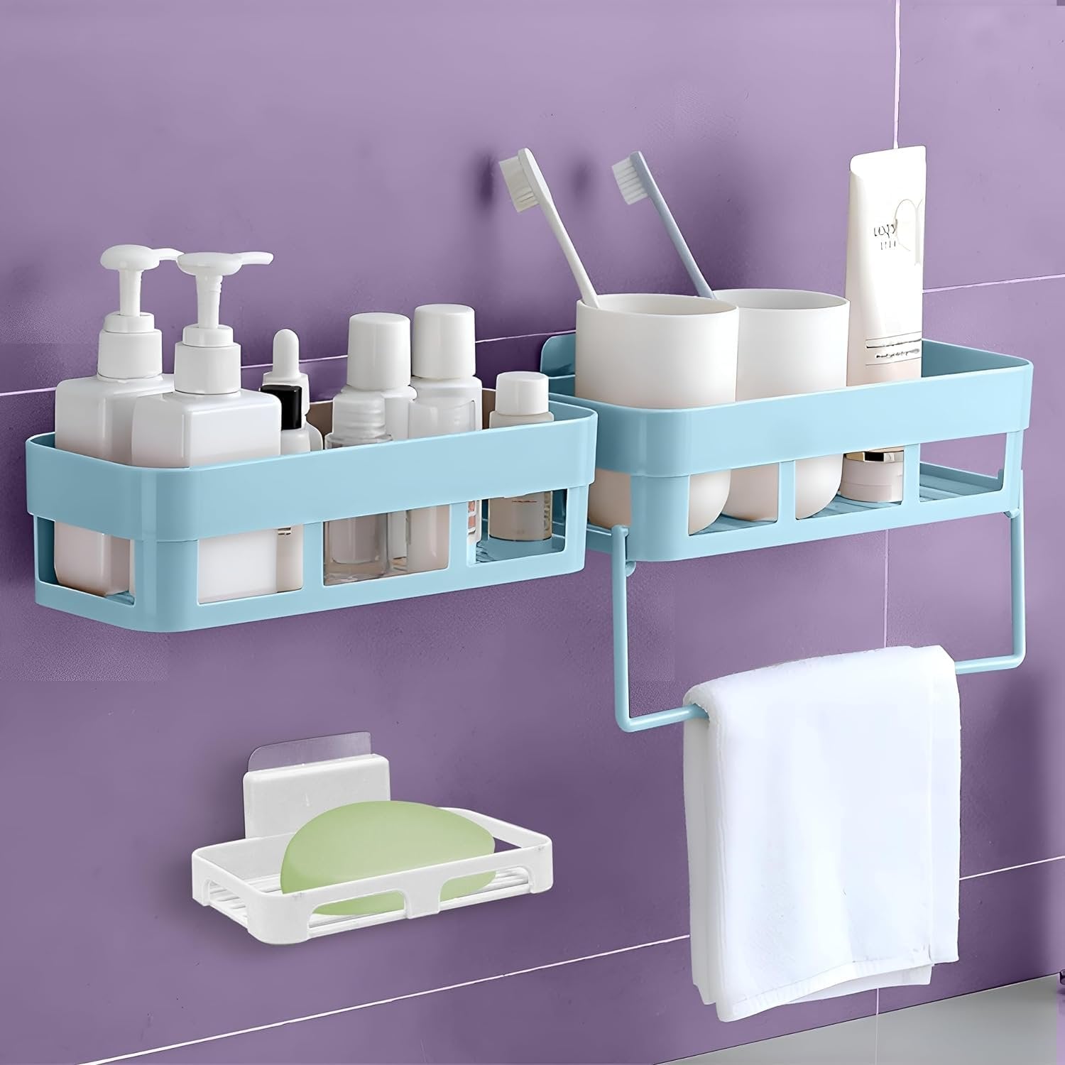 Plastic Soap Holder with Sticker – Adhesive Wall Mount Soap Dish, Space-Saving, Easy to Install, Keeps Soap Dry and Organized