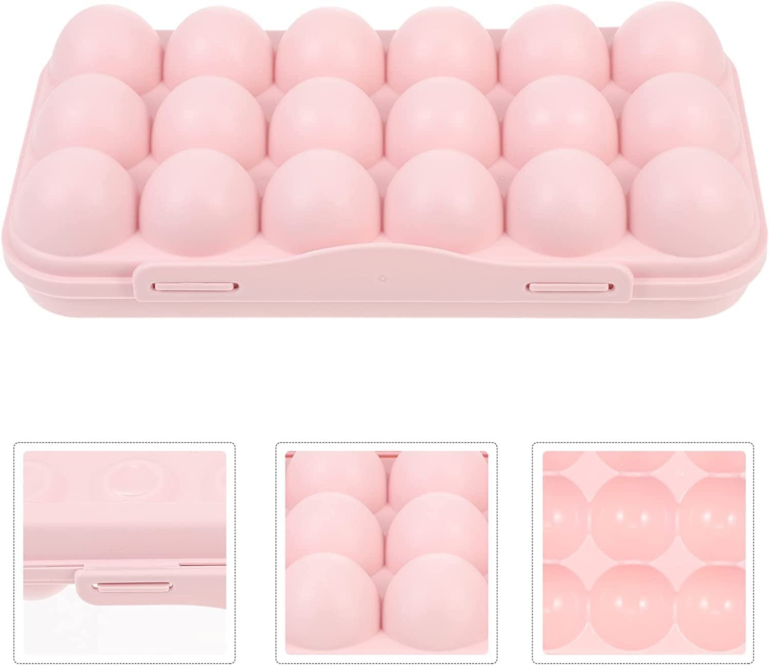 18 Grid Egg Storage Box - Transparent Plastic Organizer for Refrigerator, Kitchen Storage | Space-Saving, Durable, Stackable Design