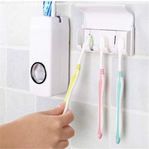 Toothpaste Dispenser White – Automatic Toothpaste Squeezer, Wall-Mounted, Easy to Use, Hygienic, Mess-Free, Ideal for Home and Bathroom Organization