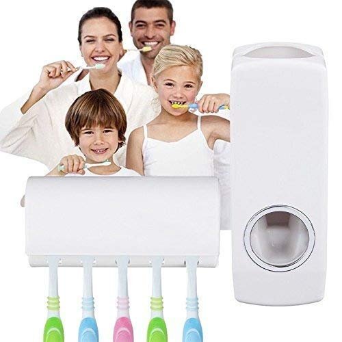 Toothpaste Dispenser White – Automatic Toothpaste Squeezer, Wall-Mounted, Easy to Use, Hygienic, Mess-Free, Ideal for Home and Bathroom Organization