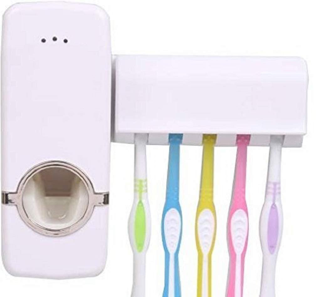 Toothpaste Dispenser White – Automatic Toothpaste Squeezer, Wall-Mounted, Easy to Use, Hygienic, Mess-Free, Ideal for Home and Bathroom Organization