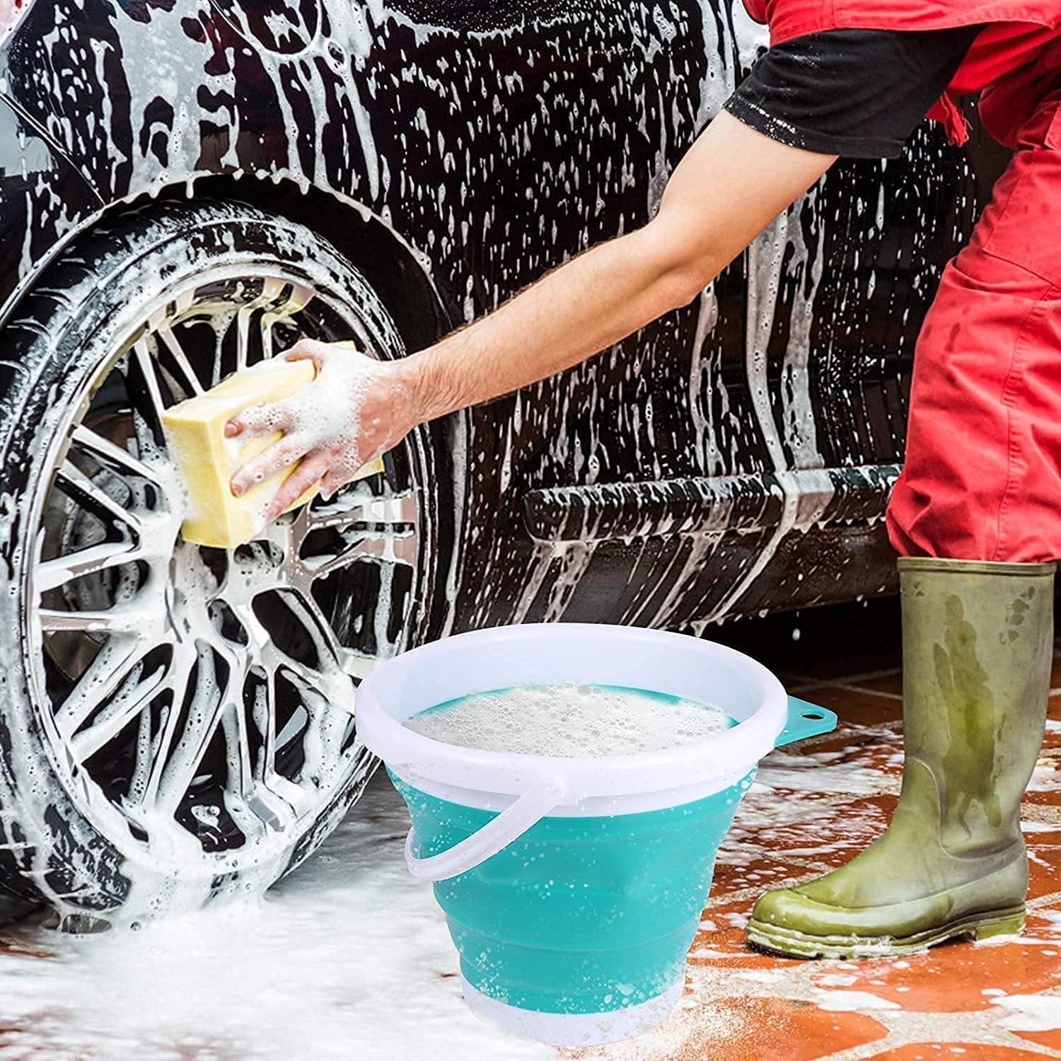 Silicon Folding Bucket – Portable, Collapsible, Multi-Use Storage and Carrying Solution, Ideal for Travel, Camping, Laundry, and Home Use