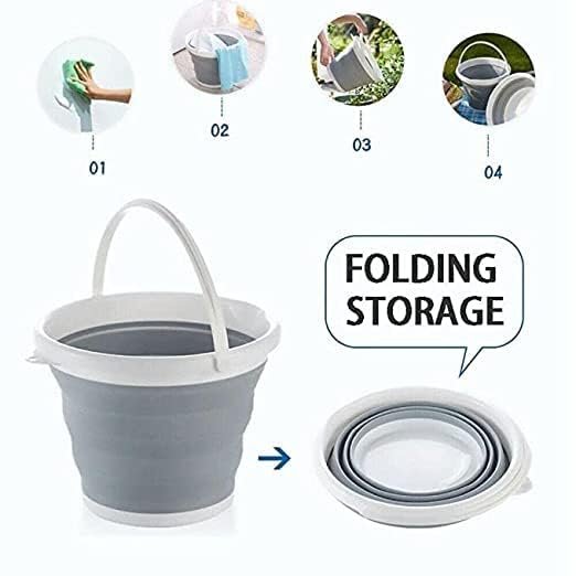 Silicon Folding Bucket – Portable, Collapsible, Multi-Use Storage and Carrying Solution, Ideal for Travel, Camping, Laundry, and Home Use