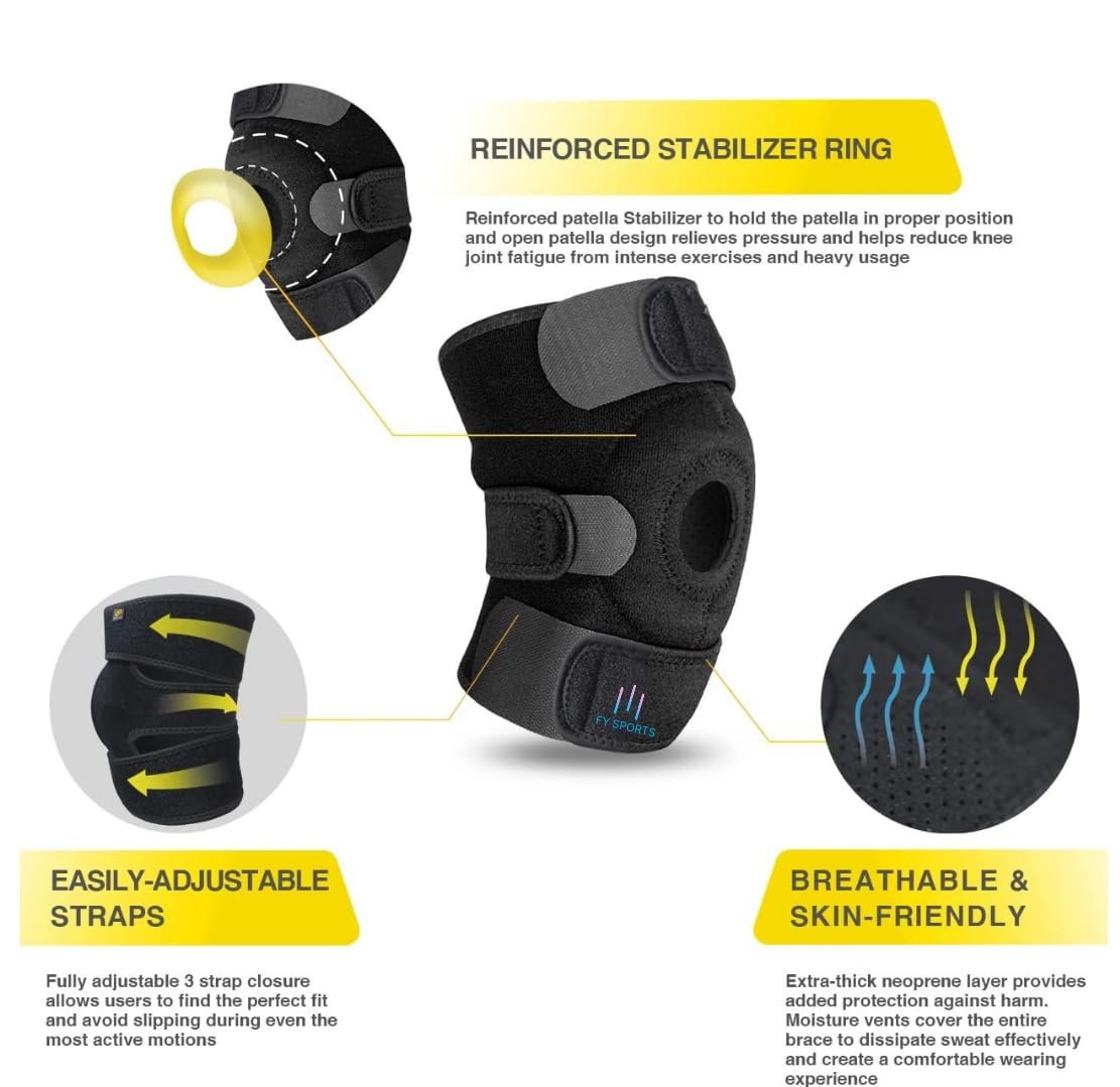 Power Knee Support – Adjustable Compression Knee Brace for Joint Pain Relief, Arthritis, Patella Stabilization, Comfortable, Breathable, and Durable
