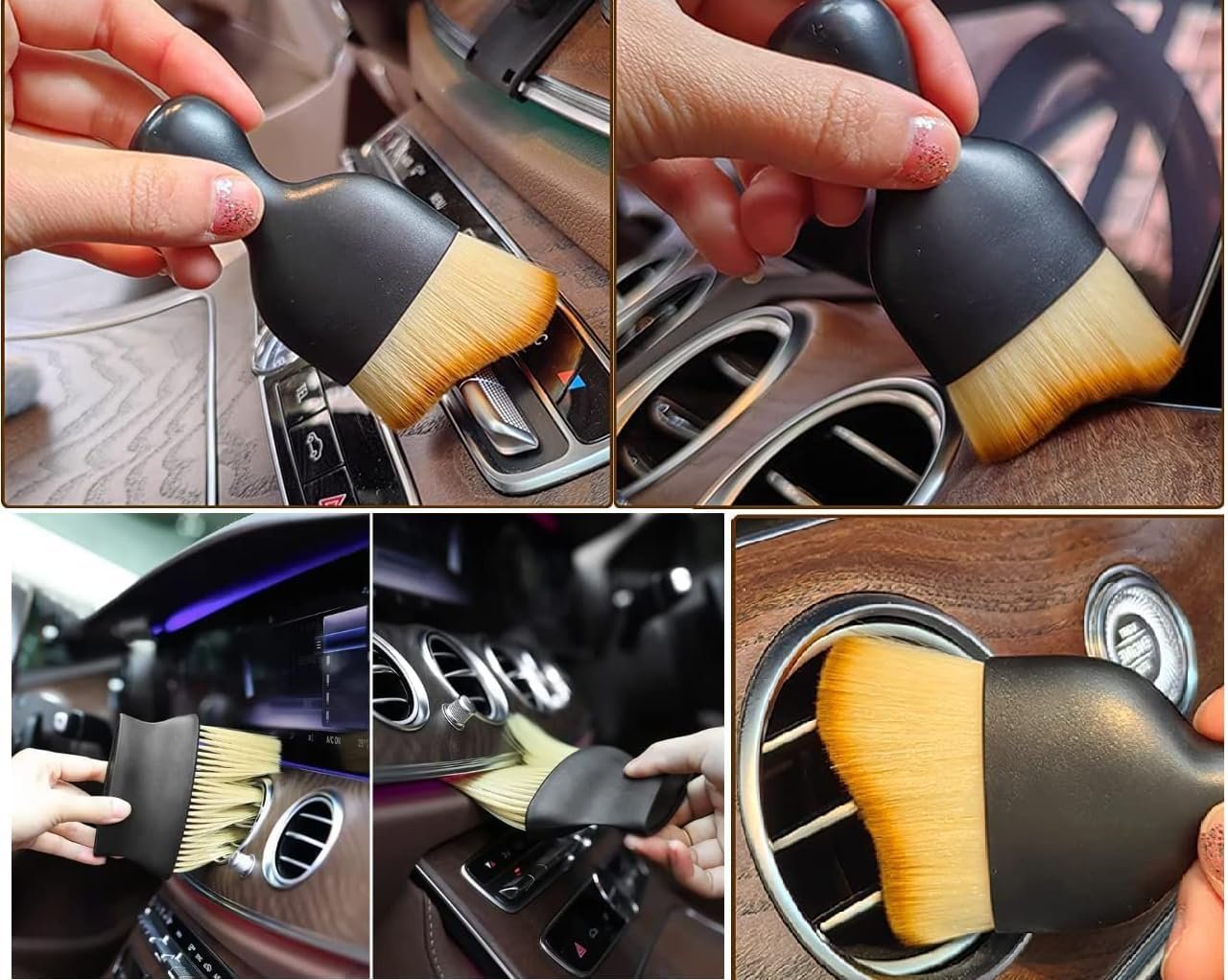 Car Cleaning Brush - Small | Compact &amp; Efficient Detailing Brush for Interior &amp; Exterior