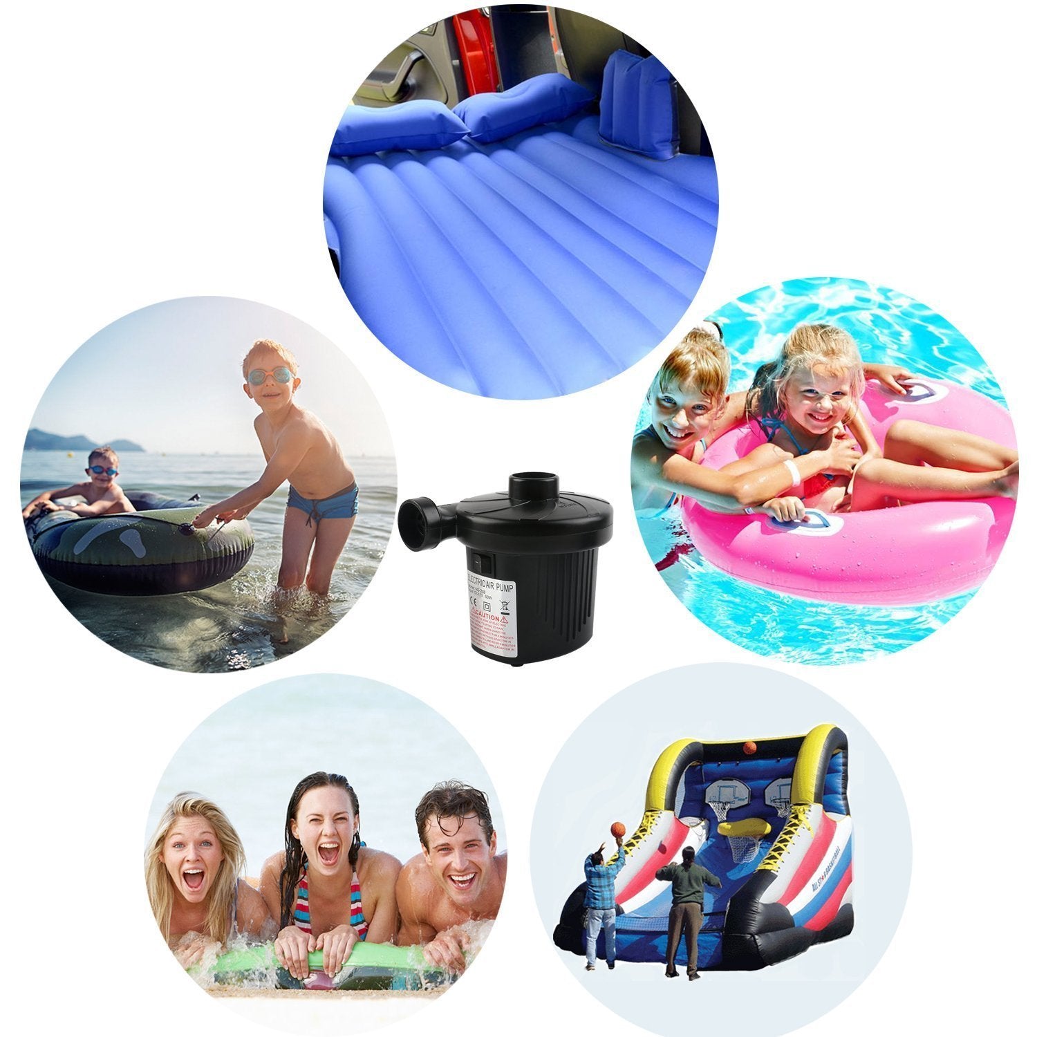 Electric Air Pump | High-Pressure Electric Inflator for Tires, Pools, Air Mattresses &amp; More