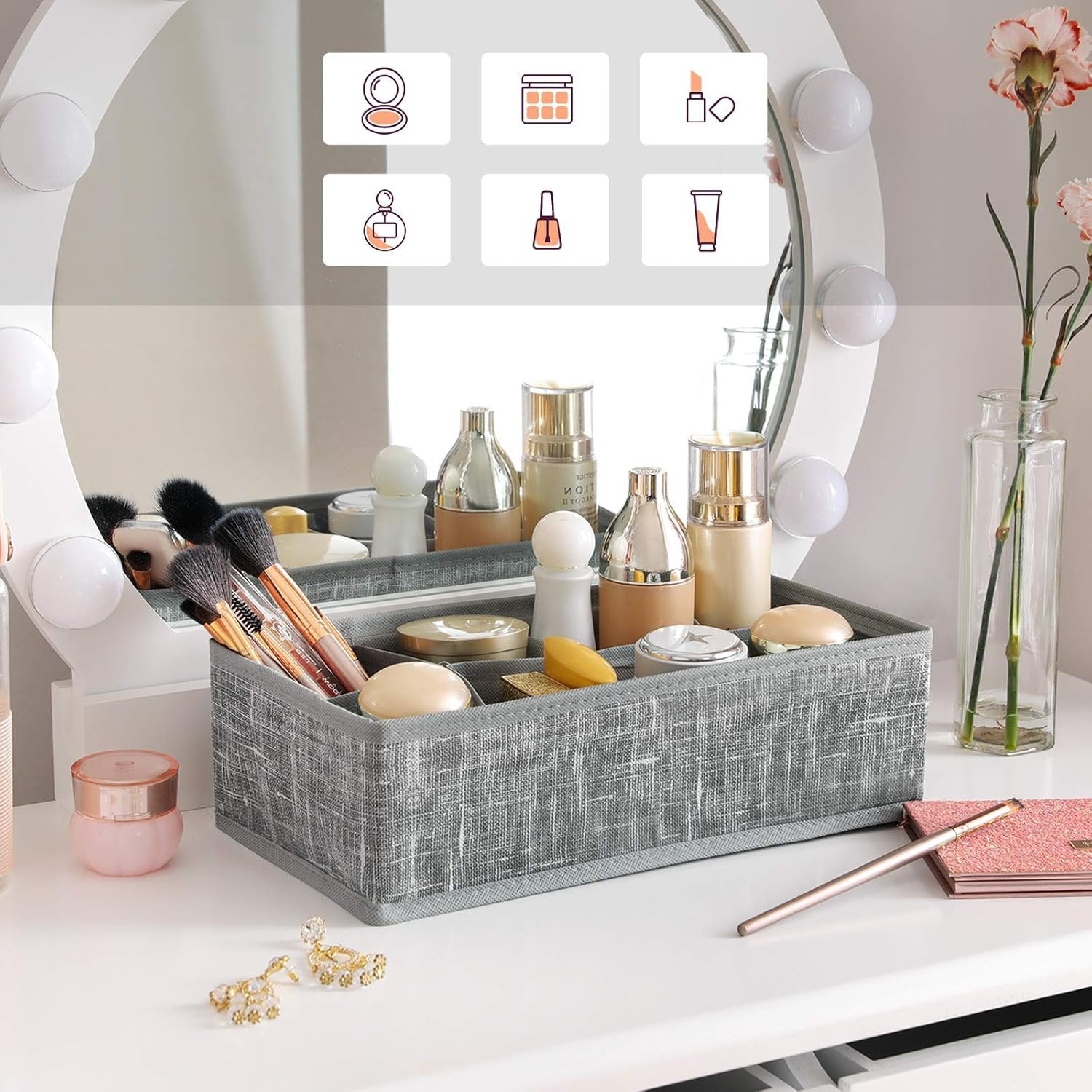 4-Drawer Divider Cloth Organizer – Space-Saving Storage Solution, Multi-Compartment Design for Clothes, Socks, Underwear, and Accessories, Easy to Use and Clean