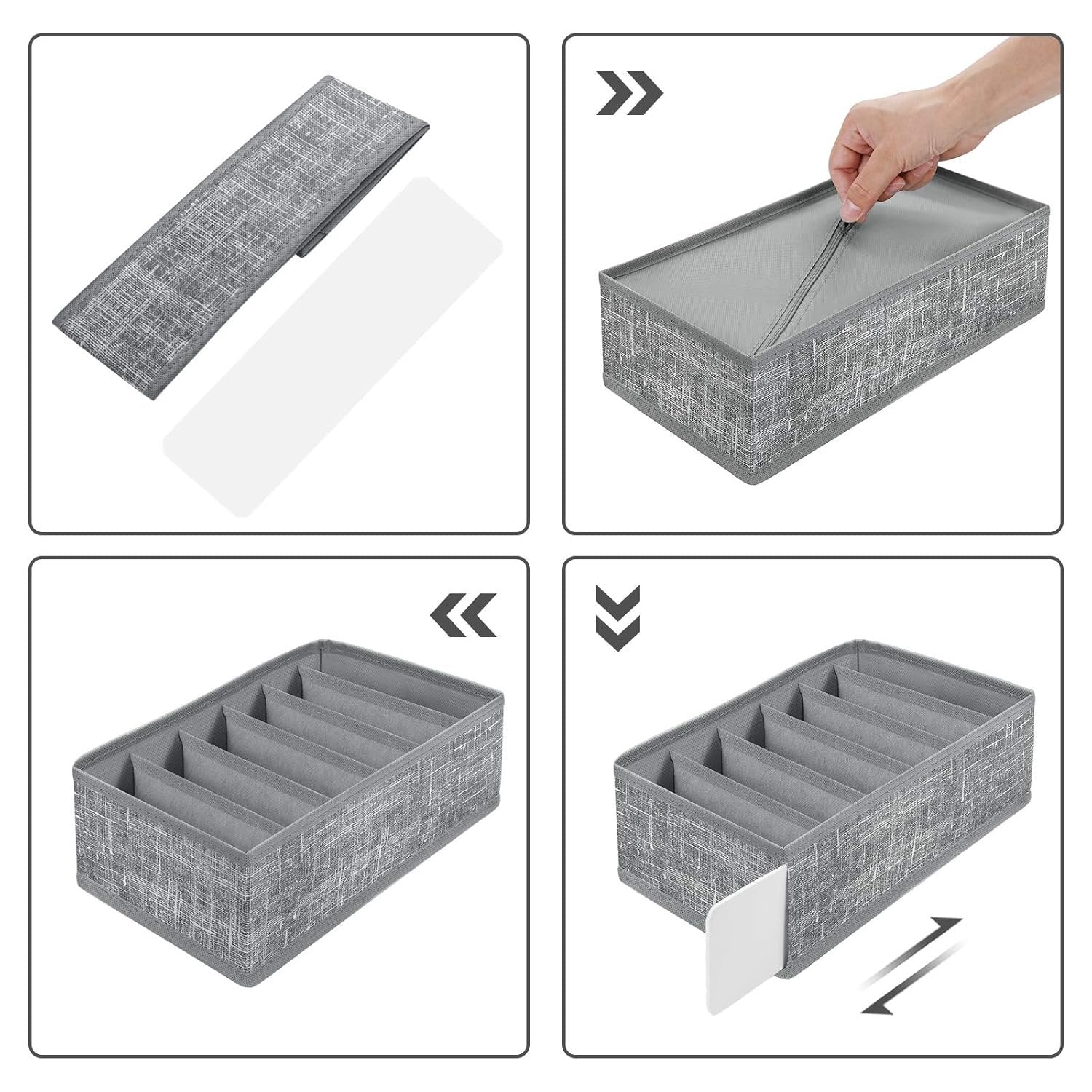4-Drawer Divider Cloth Organizer – Space-Saving Storage Solution, Multi-Compartment Design for Clothes, Socks, Underwear, and Accessories, Easy to Use and Clean