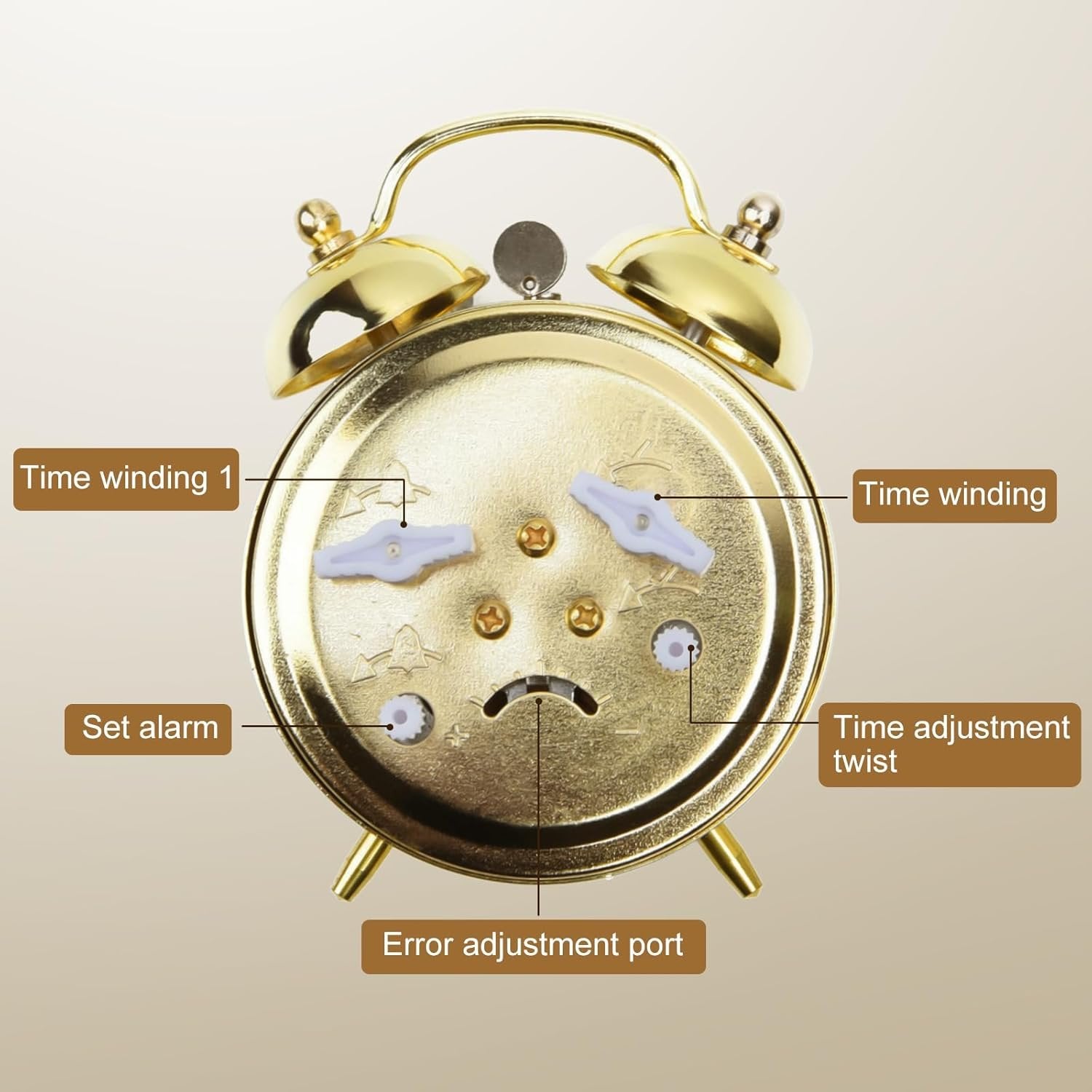 Twin Bell Alarm Clock – Classic Vintage Style, Loud and Clear Sound, Easy-to-Use, Battery Operated, Ideal for Heavy Sleepers, Home or Office Use