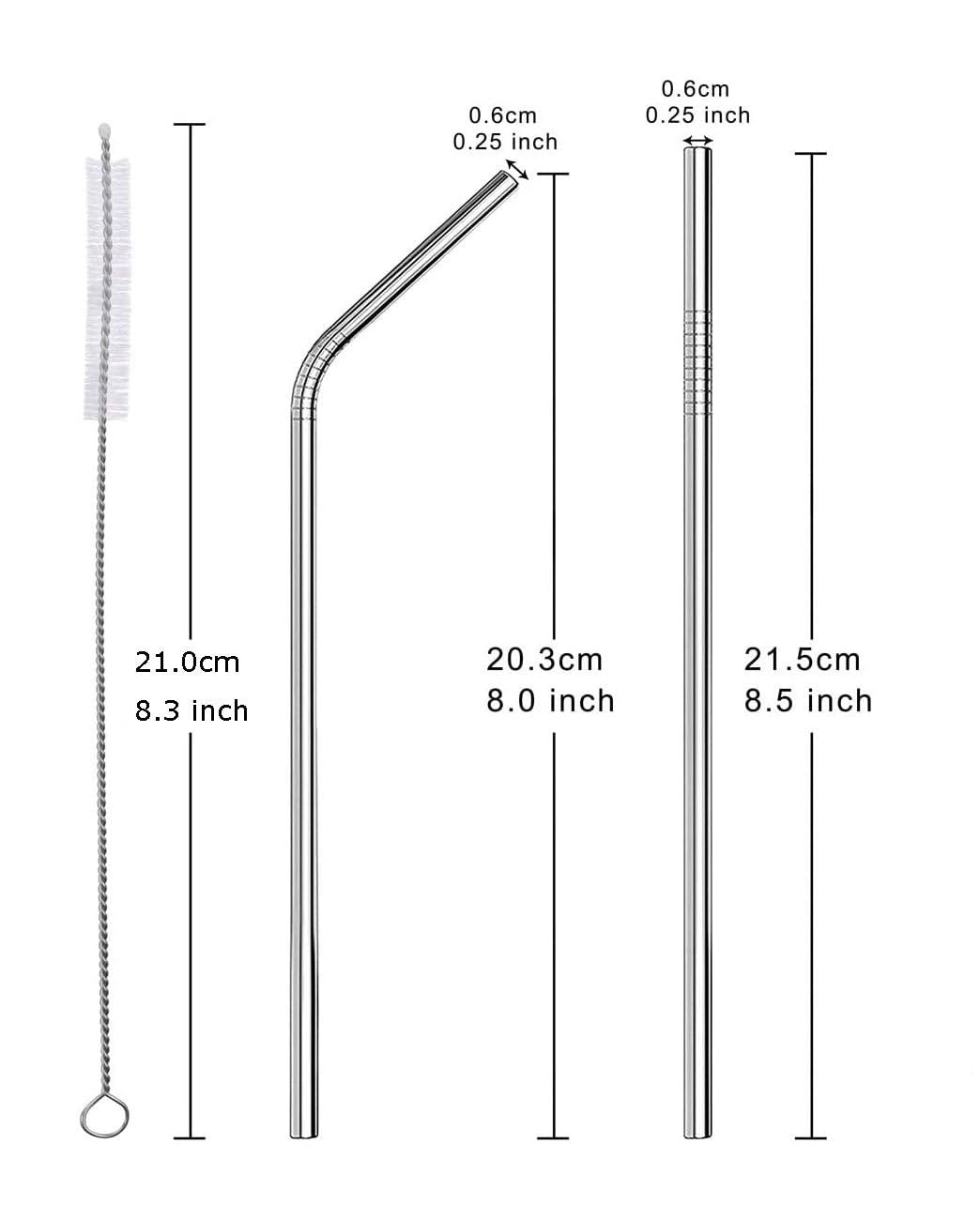 Stainless Steel Straw – Reusable, Eco-Friendly Metal Straw, Durable and Dishwasher Safe, Ideal for Smoothies, Beverages, and On-the-Go Use