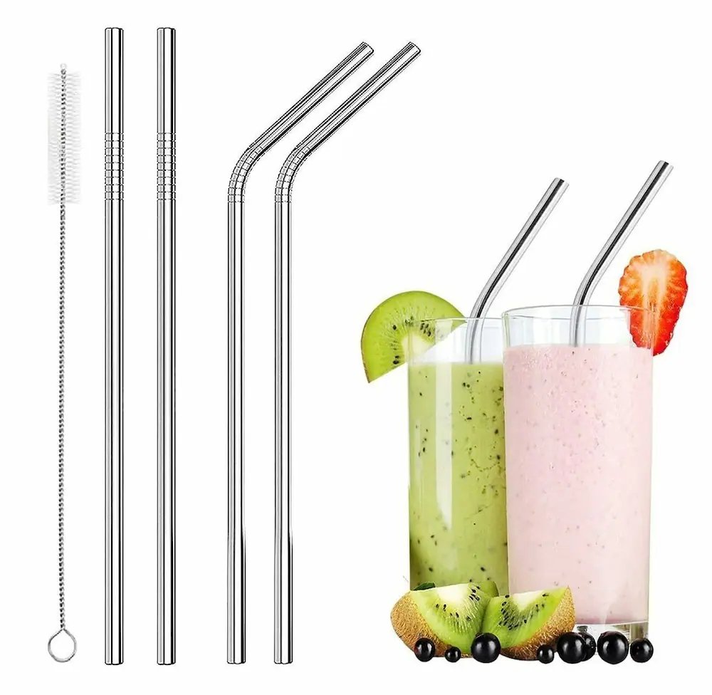 Stainless Steel Straw – Reusable, Eco-Friendly Metal Straw, Durable and Dishwasher Safe, Ideal for Smoothies, Beverages, and On-the-Go Use