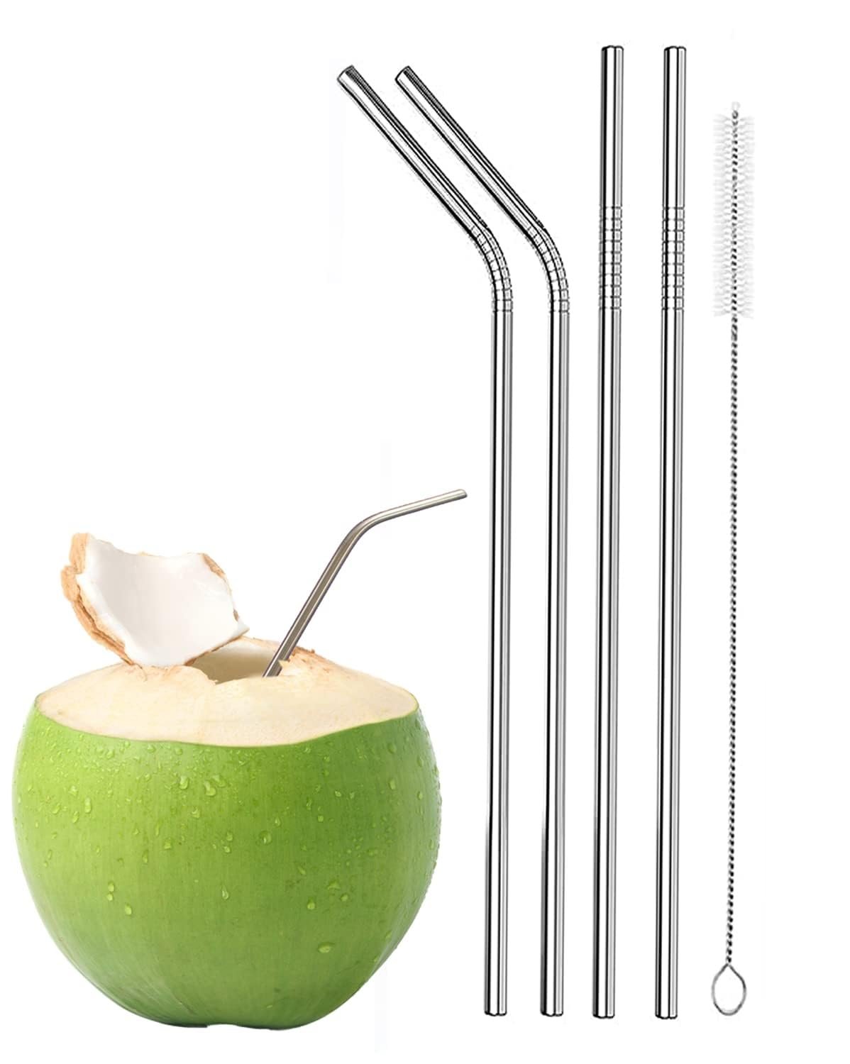 Stainless Steel Straw – Reusable, Eco-Friendly Metal Straw, Durable and Dishwasher Safe, Ideal for Smoothies, Beverages, and On-the-Go Use