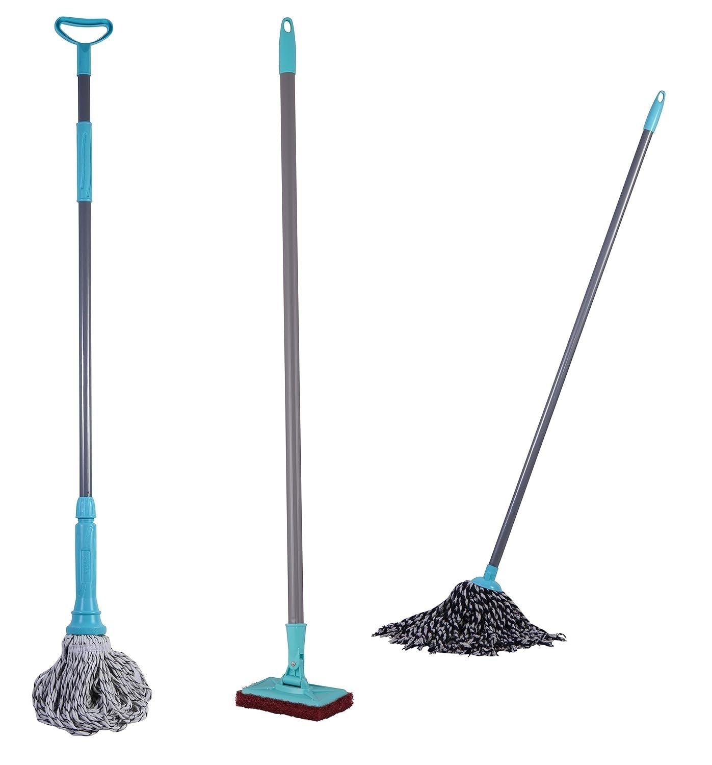 Round Cleaning Mop – Versatile Floor Mop with Microfiber Pads, 360° Rotating Head, Adjustable Handle for Easy Cleaning
