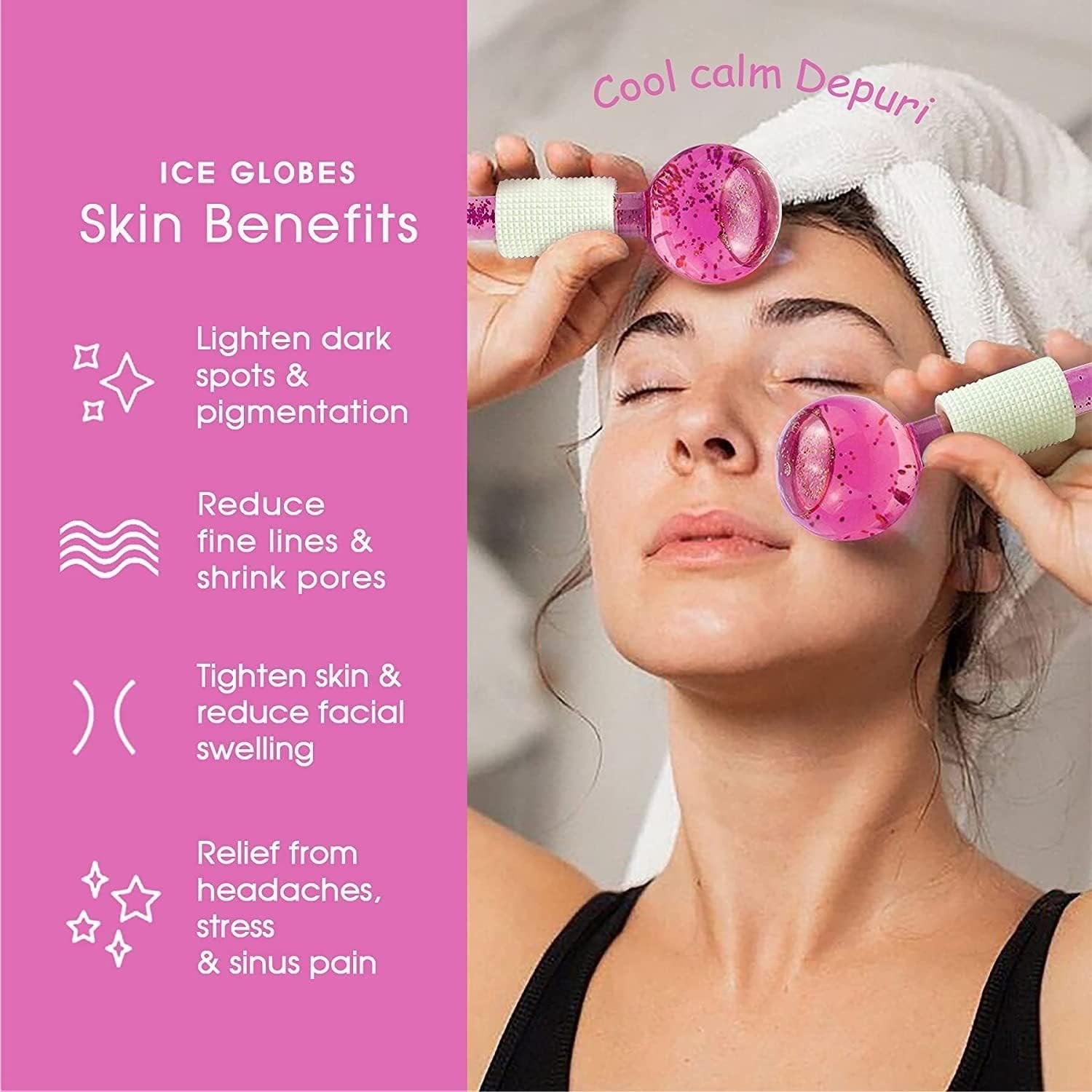 Beauty Crystal Ball – Decorative Facial Roller for Skincare, Natural Jade Stone, Relieves Puffiness & Enhances Blood Circulation