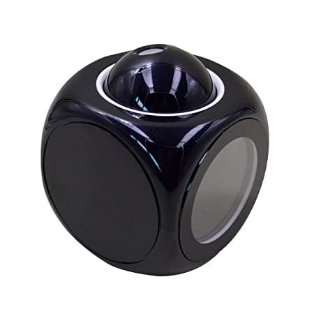 LCD Projection Clock (Black) – Digital Alarm Clock with Projection, Large Display, Temperature & Humidity Display, Adjustable Brightness