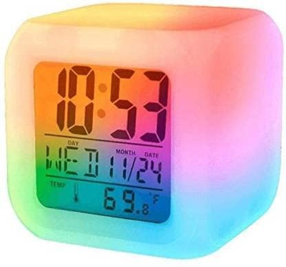 LED Digital Clock (White) – Large Display Alarm Clock, Adjustable Brightness, Modern Design, Easy-to-Read Digital Time, Suitable for Home & Office
