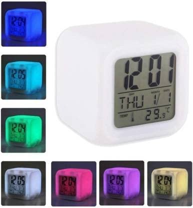 LED Digital Clock (White) – Large Display Alarm Clock, Adjustable Brightness, Modern Design, Easy-to-Read Digital Time, Suitable for Home & Office