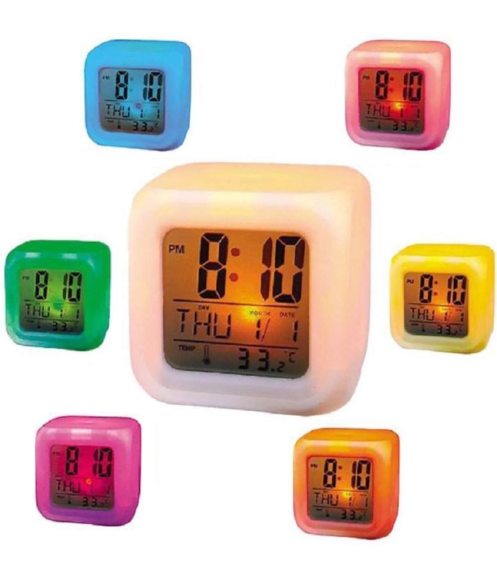 LED Digital Clock (White) – Large Display Alarm Clock, Adjustable Brightness, Modern Design, Easy-to-Read Digital Time, Suitable for Home & Office